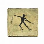 Javelin Throw, Olympic Games, Coaster made of brass with patina.