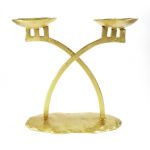Ancient Script Candlestick "vfa", 24K gold-plated  casted brass