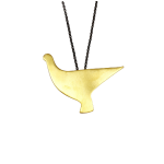 Bird Figurine Gold-plated Pendant, handmade solid brass gold-plated 24 carats on museummasters.gr