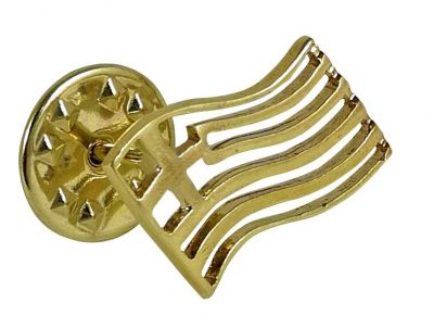 Greek flag pin. Handmade solid brass in gift packaging.