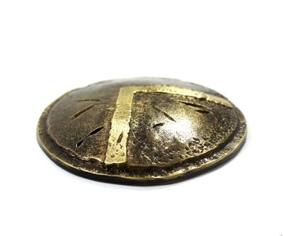 Shield of Lacedaemon, Paper Weight, handmade brass with patina