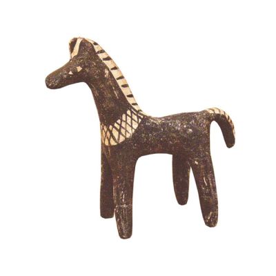 Small horse, handmade clay toy from Ancient Greece
