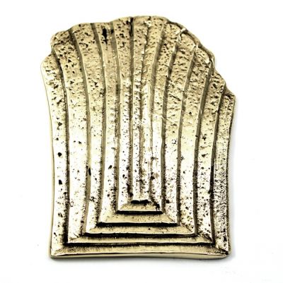 Tripod Head, Brass Paper Weight, Handmade with geometric design.