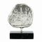 Torch Relay, Olympic Games, Relief plaque, made of silver-plated brass, mounted on a greek black marble base.